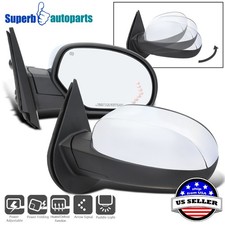For 07-13 Silverado Sierra Chrome Side Mirrors Power Folding Heated+LED Signal picture