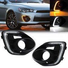 For 2016-2018 Mitsubishi Lancer LED Daytime Running Light Fog Lamp Bezel DRL picture