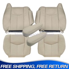 Fits 2003-2006 Cadillac Escalade Both Driver & Passenger Leather Seat Cover Tan picture