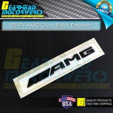 AMG Gloss Black Emblem Trunk 3D Rear Badge for Mercedes Benz C E G S SL 2017+ picture