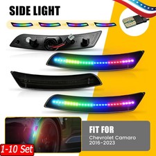 1-10x DOT Certified Smoke RGB LED Side Lights For Chevrolet Camaro 16 17 18-23 picture