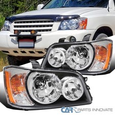 Fits 2001-2003 Toyota Highlander Clear Headlights Lamps Left+Right Pair picture