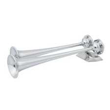 Marinco AFI 10106 Dual Trumpet Full Blast Air Horn 12V Chrome Brass 121dB picture