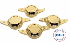 2 Bar Cut Gold Knock-offs Spinners for Lowrider Wire Wheels picture