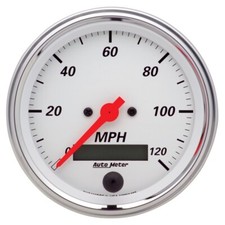 Autometer Arctic White 3 3/8in 0-120 MPH Electronic Speedometer w/ LCD ODO Gauge picture