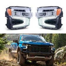 Headlights For 2022 2023 2024 Chevy Silverado 1500 Chrome Trim FULL LED VLAND 2* picture