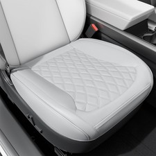 SCDOOCA 2 Pack Front Bottom Car Seat Cover, Luxury Leather 2Pcs, White picture