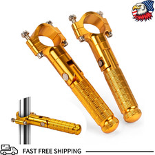 Foldable 1.25 Motorcycle Highway Foot Pegs 32mm Crash Bars, CNC Anti-Color: Gold picture