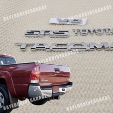 Rear Tailgate Letter Emblem Badge Kit For 2005-2015 Tacoma SR5 V6 3D Chrome 4PCS picture