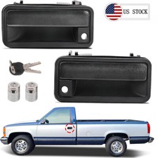 Pair Exterior Door Handle w/Lock Cylinder For Chevy/GMC 1500-3500 88-94 15742229 picture