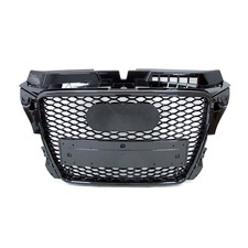 For 11-13 Audi A3 S3 8P Badgeless Honeycomb Front Grille Gloss Black picture