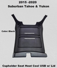 23485989 New 15 to 20 Tahoe Cupholder Cup Holder Seat Heat Cool & USB Black picture