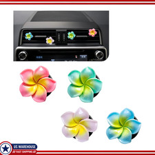 4PCS Colorful Flower Air Vent Clips Car, Pentapetal Design (Purple, Green picture