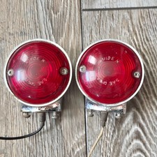 Vintage OEM Harley Davidson Guide H SAE DP62 Red Turn Signals Lights Pair Read picture