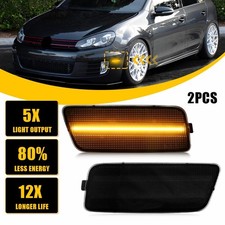 2X LED Side Marker Lights Lamps For 2010-2014 Volkswagen MK6 GTI Front Amber EXV picture