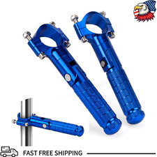 1.25 Foldable Motorcycle Highway Foot Pegs 32mm Crash Bars, CNC Anti-Color: Blue picture