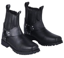 Australian Bikers Mens Motorcycle Cruiser Short Rebel Harness Leather Biker Boot picture