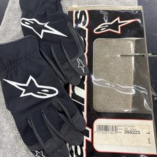 Vintage Alpinestars Pit Gloves Black Size Large L NOS leather Sealed 355223  picture