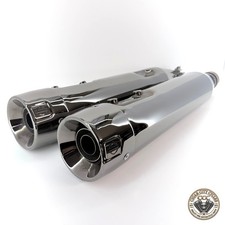OEM 17-24 Harley CVO Touring Scorched Chrome Mufflers 64901339 64901340 NICE picture