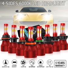 2/20x 9005 9006 H11 H4 9007 4-Side LED Headlight Kit 6500K Hi/Lo Beam Fog Lights picture