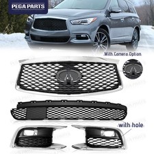 4PCS For 2016-2020 Infiniti QX60 Front Bumper Cover Grille Fog Light Bezel Cover picture
