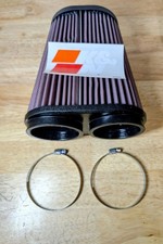 K&N Universal Clamp-On Washable Air Filter RU-4710 Dual Flange  picture
