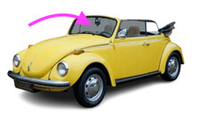 Fits: 1965-1972 Volkswagen Beetle 2Door Convertible Front Windshield/Windscreen picture