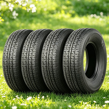 4PC ST 235/80R16 Trailer Tires Radial 235 80 16 Semi-Steel 10PR With Scuff Guard picture