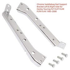 Chrome Saddlebag Rail Support Bracket Left & Right Side Fit for Harley Touring picture