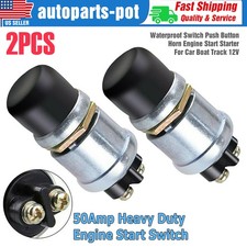 2PCS Starter Switch 12V Waterproof Push Start Button 50A Heavy Duty Momentary picture