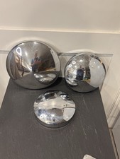 Vintage Bar-Jan Chrome Hubcaps Set of 3 – 10.5” & 2-8.5” – Rusted picture