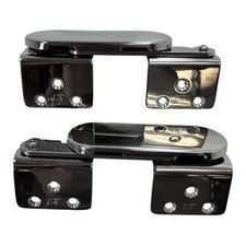 Marine Town Roll Back Bolster Seat Hinge Set w/ Cover, Stainless Steel 62 Degree picture