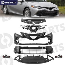 For 2018-2020 Toyota Camry Front Bumper Grille Set w/o Sensor Holes Glossy Black picture
