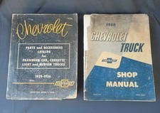 LOT of 2 VTG 1929-1956 Chevrolet Parts Catalog & 1958 Chevy Truck Shop Manual picture
