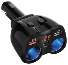 PowerDrive PD9221USBCBL 12V 2-Way Adapter with Dual USB and USB-C Ports picture