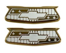 55 56 Chevy Bel Air Crest Emblems 1955 1956 Chevrolet Pair New picture