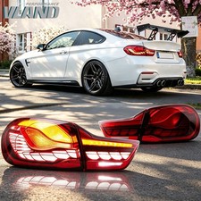 VLAND Red LED Tail Lights w/Startup Animation For 2014-2020 BMW 4-Series M4 Pair picture