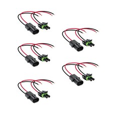 5pc OLS 2-Wire Weather Pack Connector Kit Assembled with 10