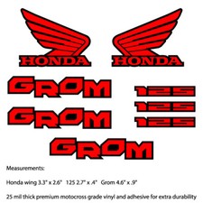 Honda Grom Decals red w/ black background  picture