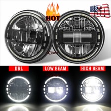 Newest Dot Pair 7 inch Round LED Headlights DRL for Jeep Wrangler JK TJ CJ LJ JL picture
