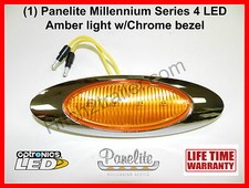 1 PANELITE MILLENNIUM LED M1 AMBER MARKER LIGHT 4 DIODE wCHROME BEZEL 6.5 INCH picture