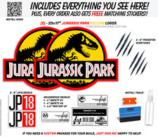 Jurassic Park CLING - 2 waterproof/UVproof Removal cling decals for your Vehicle picture