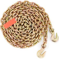 Uimoso 3/8'' x 20' Binder Chain Transport Tow Chain G80 with Hooks 7100lbs picture