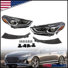 For 2018 2019 Hyundai Sonata Halogen Headlight Assembly W/ Bulbs Left Right Pair picture