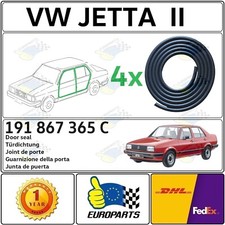 1984-1992 Volkswagen Jetta MK2 Door Seal Weatherstrip 4-Pc Set 191867365C 4-Door picture