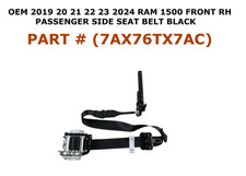 2019 20 21 22 23 2024 RAM 1500 front right side seat belt BLACK 7AX76TX7AC picture