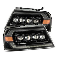 For 04-08 Ford F150 Mark LT AlphaRex NOVA Jet Black LED Projector Headlights picture