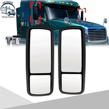2PCS Black Door Mirror Power w/Heated Pair For Freightliner Columbia LH&RH Side picture