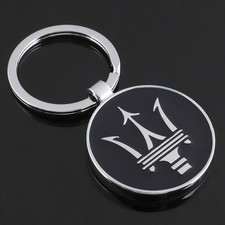 Maserati Double-Sided Metal Car Logo Style Keychain KeyRing Auto Emblem Pendant picture