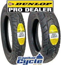 DUNLOP D404 FRONT AND REAR TIRE SET 110/90-19 AND 170/80-15 BLACKWALL - 2 TIRES picture